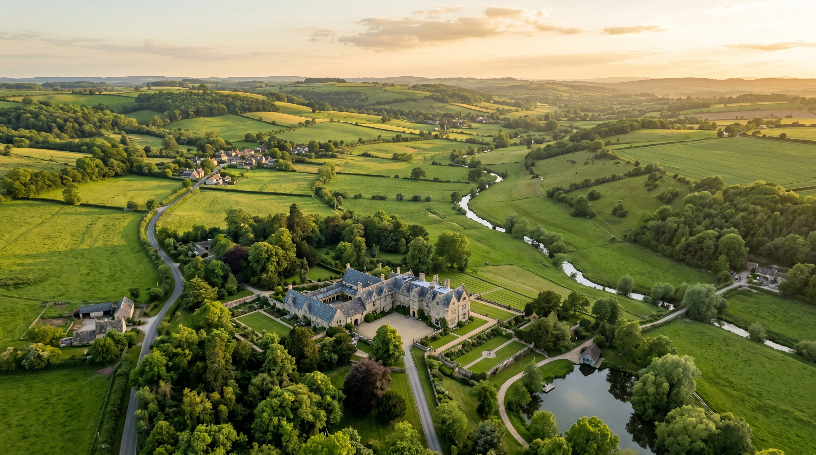 English countryside surrounding the resort