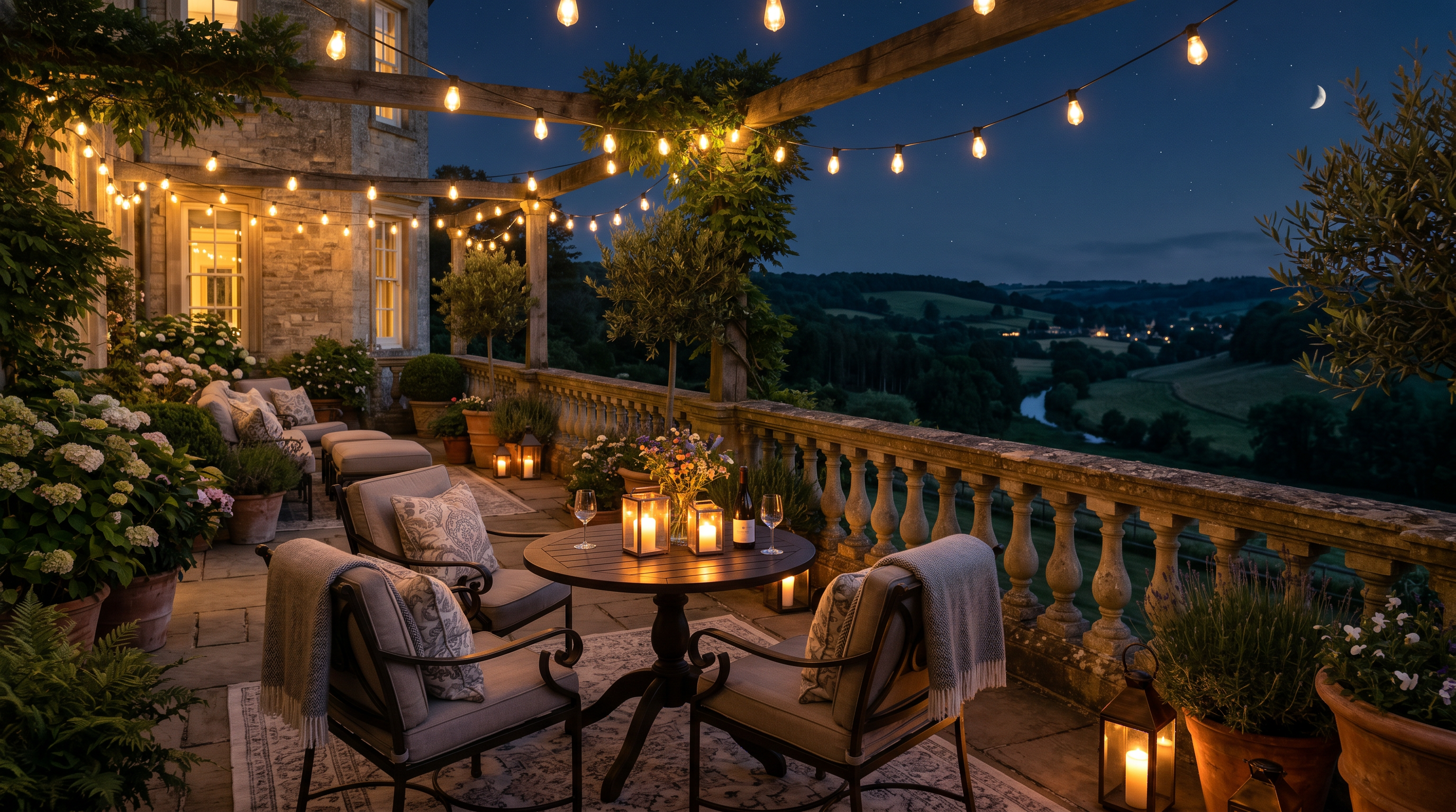 Outdoor terrace dining
